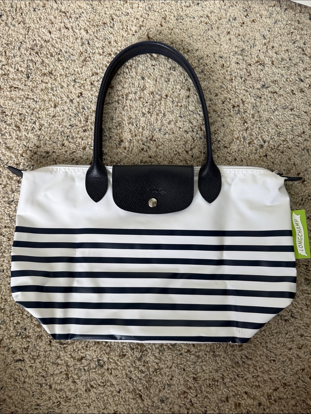 LONGCHAMP Le Pliage Marine Striped
Tote Bag - Navy